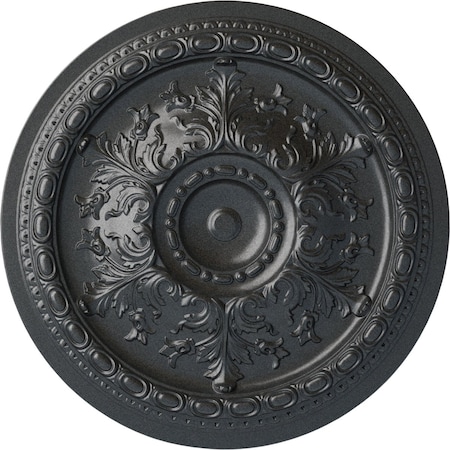 Ekena Millwork Oslo Ceiling Medallion (Fits Canopies up to 7 5/8"), Hand-Painted Pewter, 38 3/8"OD x 2 7/8"P CM38OSPES